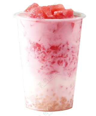 西瓜椰椰茶饮素材