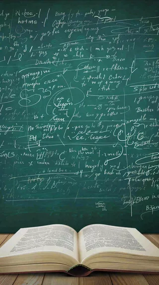 黑板书写粉笔知识阅读创意世界读书日插画背景