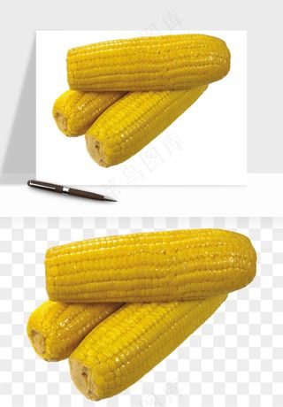 玉米带叶玉米png免抠