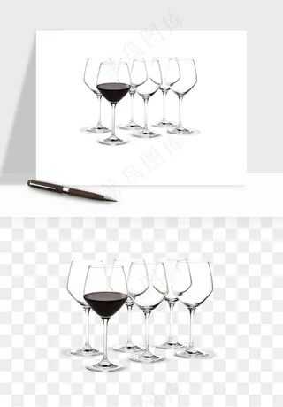 红酒玻璃酒杯png免抠