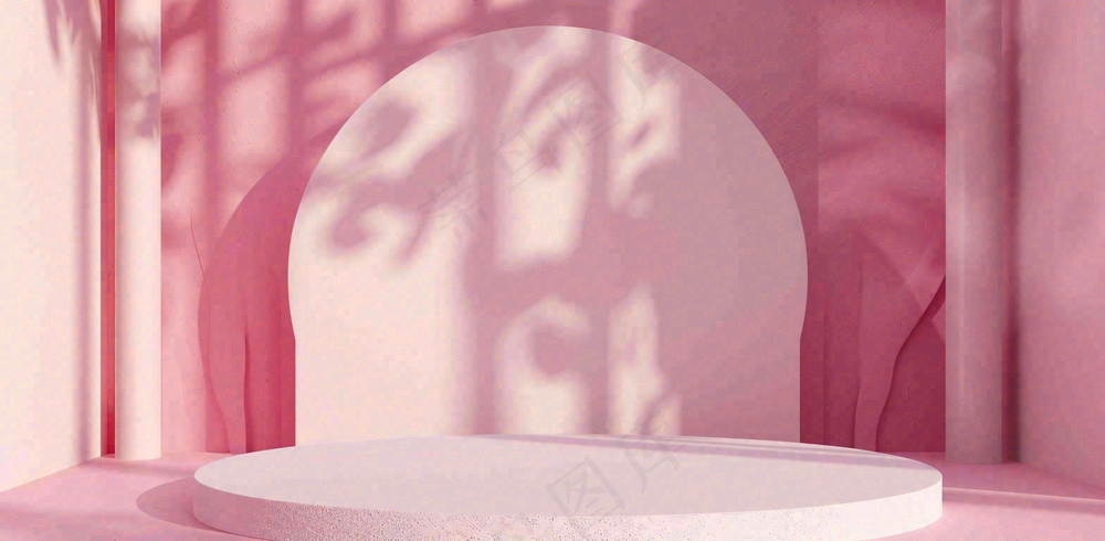 美妆护肤3d展台清新背景