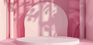 美妆护肤3d展台清新背景