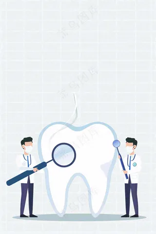 牙医牙科牙齿清洁美白插画背景