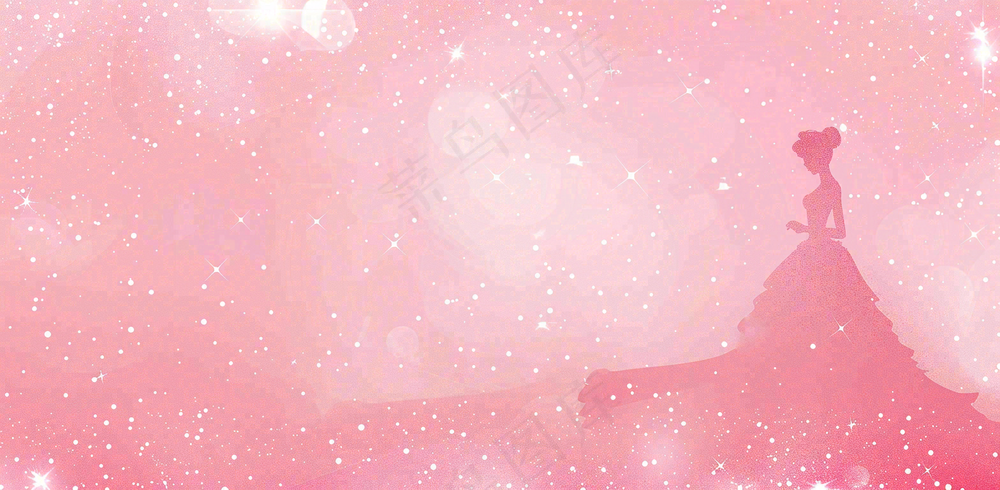粉色星光女生浪漫唯美妇女节插画背景