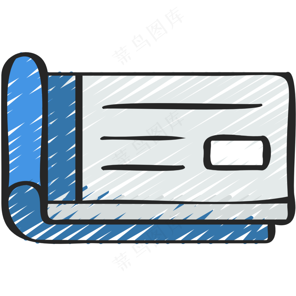 支票本 铅笔手绘图标icon