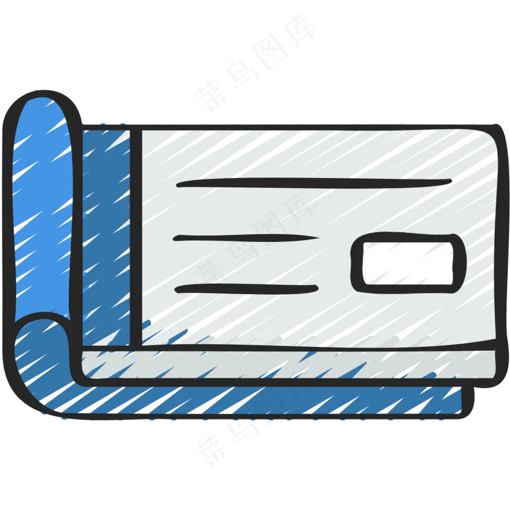 支票本 铅笔手绘图标icon