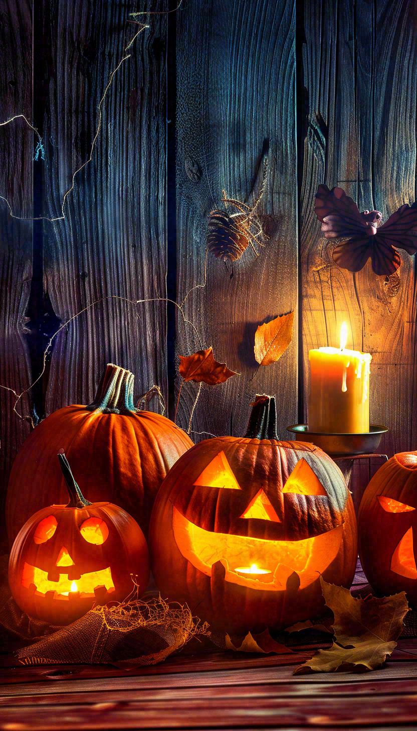 万圣节南瓜灯捣蛋恐怖背景