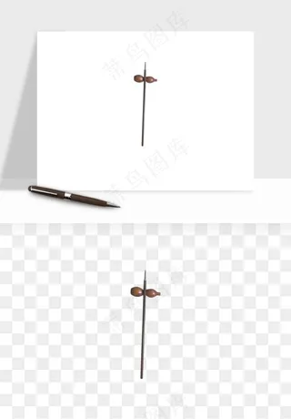 中式砚台毛笔书法png免抠