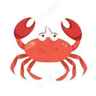螃蟹海洋动物卡通插画免抠