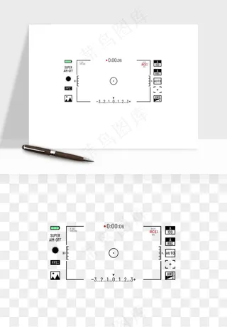相机取景框屏幕边框png免抠