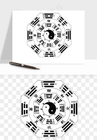八卦太极阴阳风水png免抠