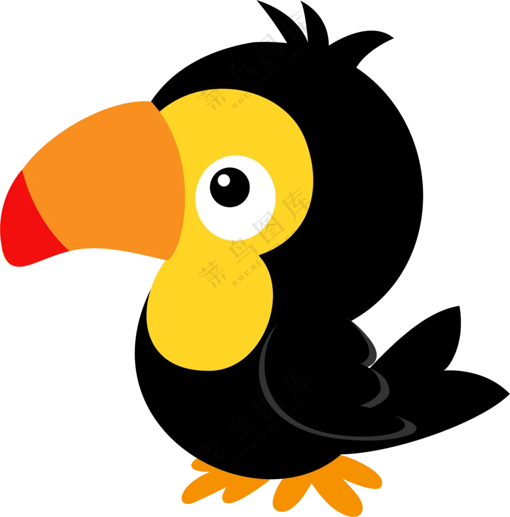 鹦鹉小鸟卡通插画创意设计免抠图片