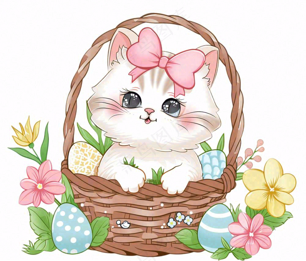 小猫猫咪宠物动物卡通插画免抠