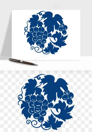 青花瓷花纹花卉图案png免抠