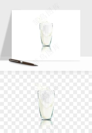 飞溅的牛奶牛奶杯元素png免抠