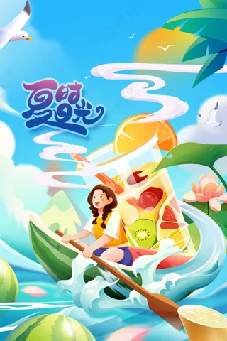 夏季旅游旅行活动海报