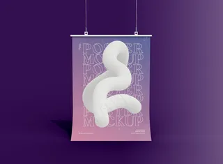 户外悬挂落地广告海报样机-04