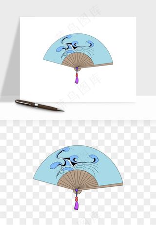 古风扇子元素png免抠