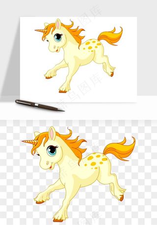 卡通独角兽天马飞马png免抠