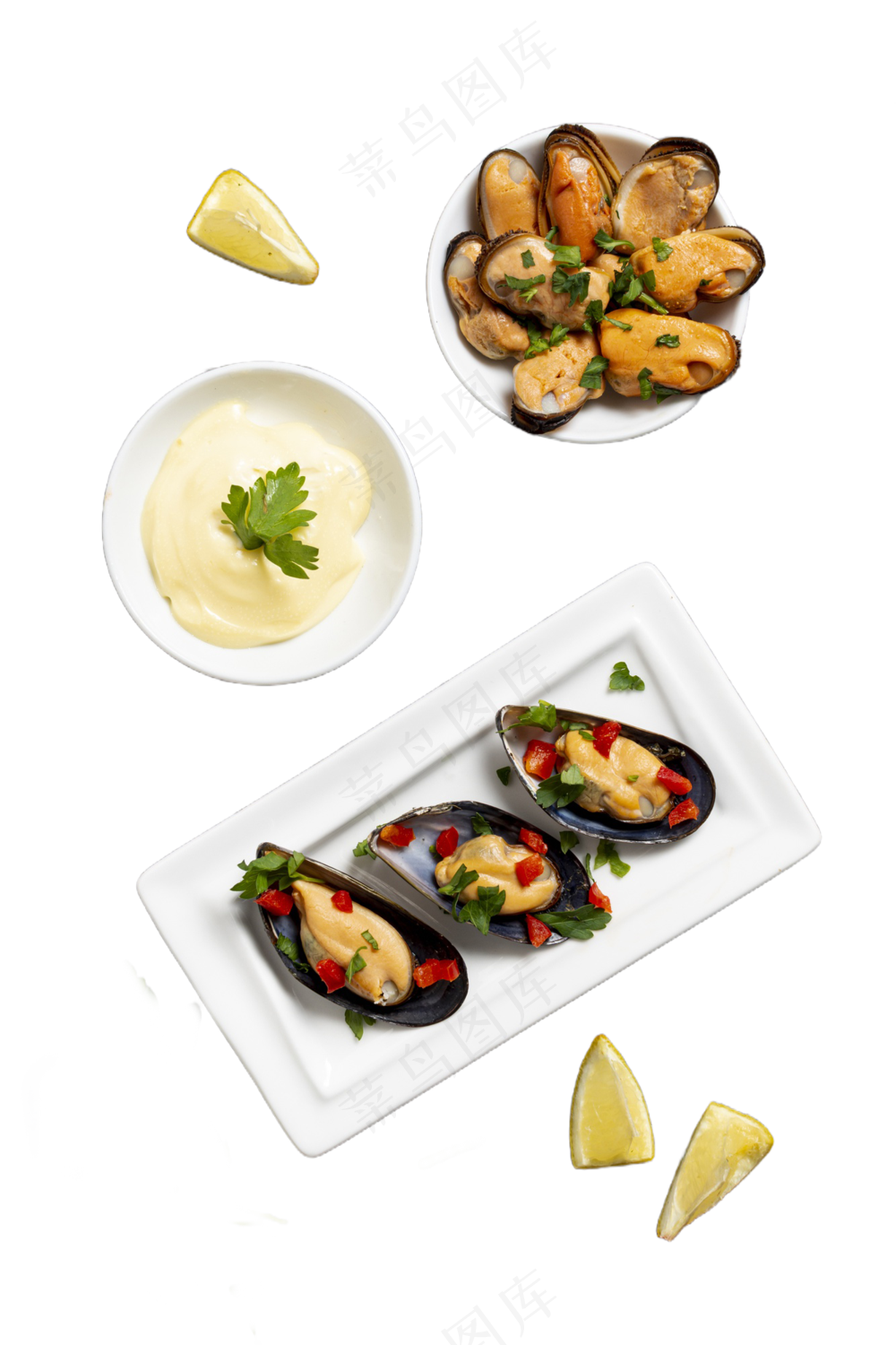生蚝土豆泥美食套餐PNG素材