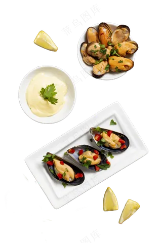 生蚝土豆泥美食套餐PNG素材