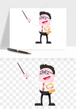 手绘教师讲课png免抠