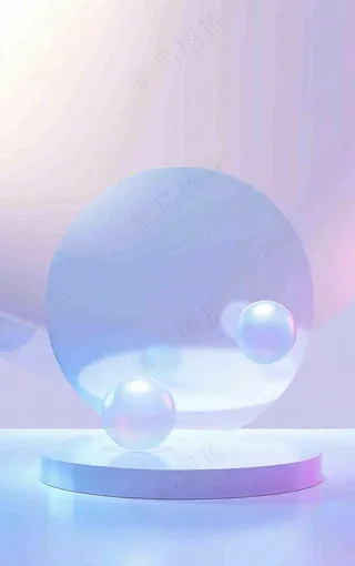 美妆护肤3d展台清新背景