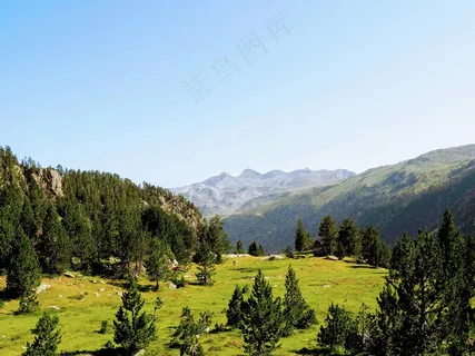 阳光下的宁静山谷风景 阳光下的宁静山谷风景