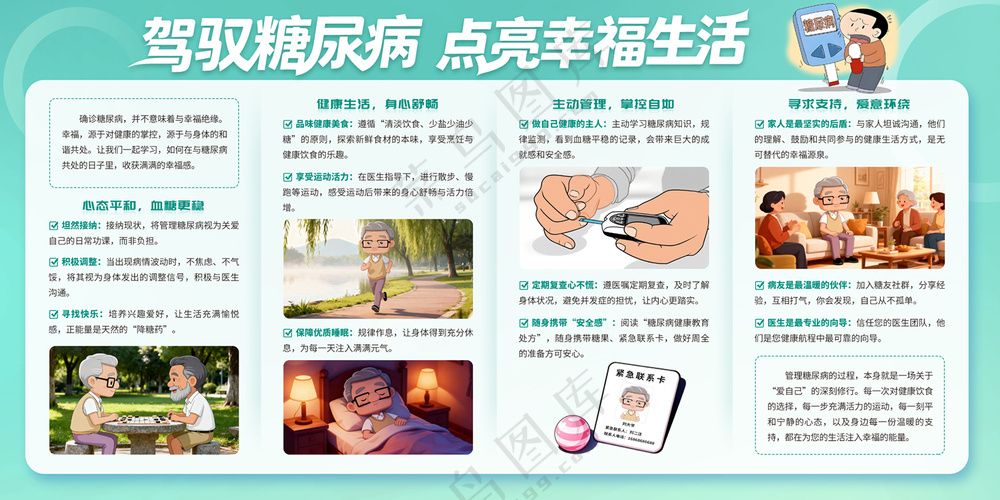 驾驭糖尿病点亮幸福生活展板