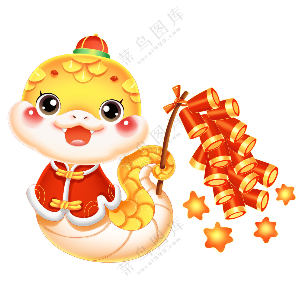 卡通蛇年吉祥物手绘