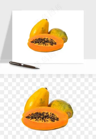 木瓜水果png免抠