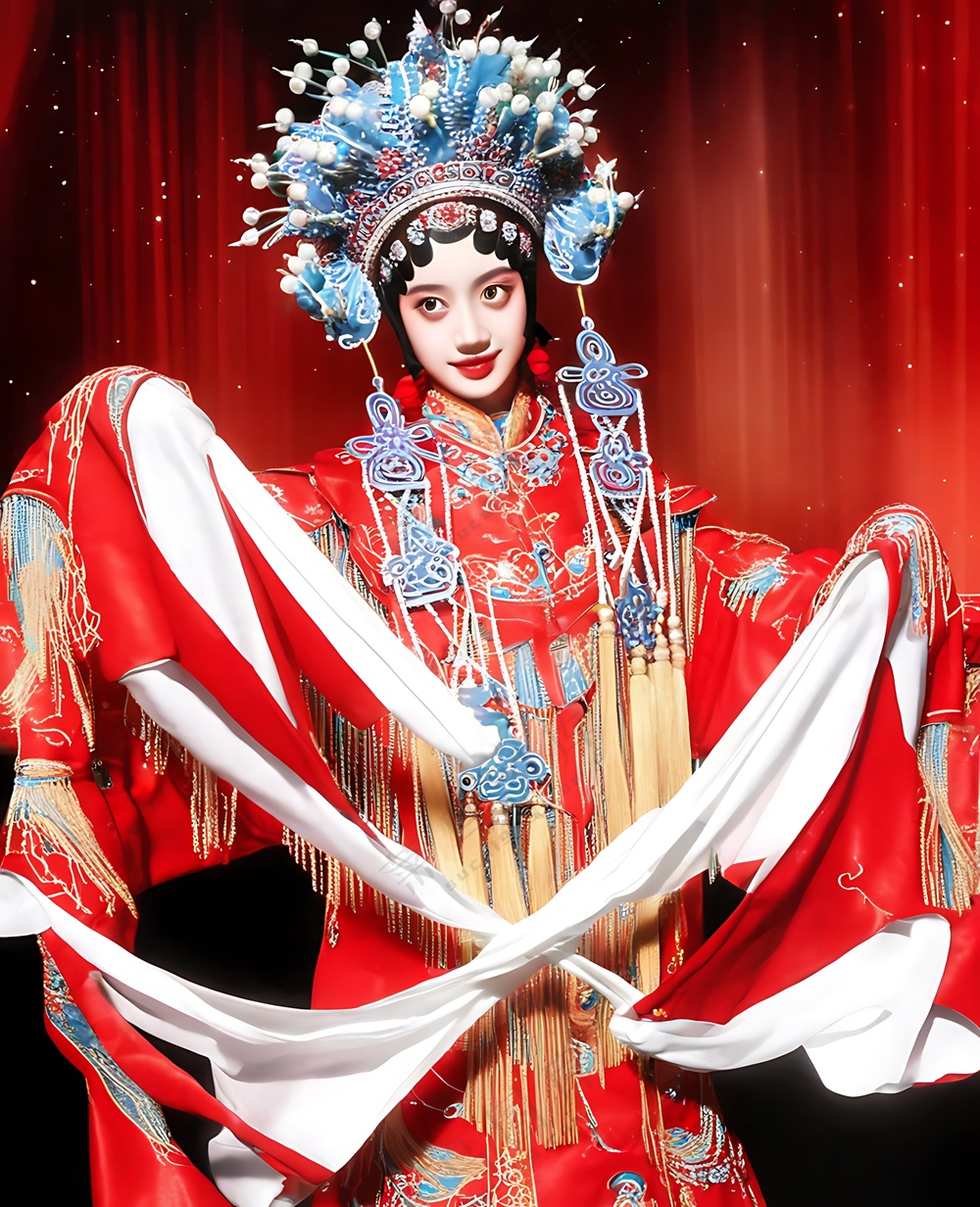 京剧状元女_红色_高清