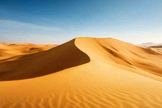 炎热干燥沙漠沙丘敦煌大漠风光自然风景摄影图