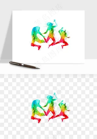 毕业季同学青春人物剪影png免抠