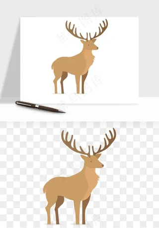 手绘梅花鹿小鹿麋鹿png免抠