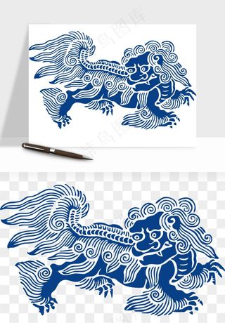 青花瓷花纹花卉图案png免抠