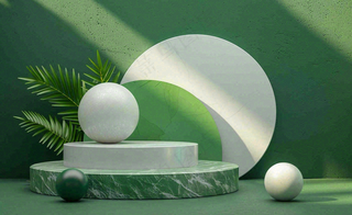 美妆护肤3d展台清新背景