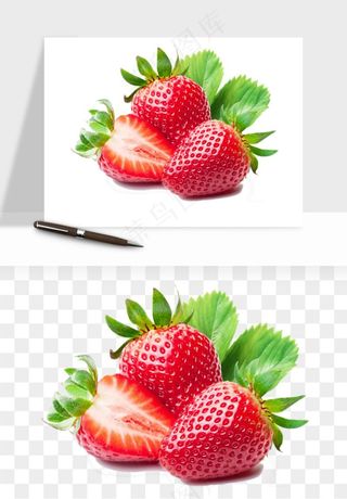 草莓水果png免抠