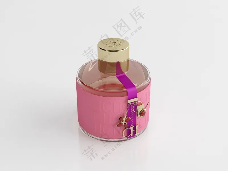 C4D香水化妆品瓶子产品包装玻璃瓶3D模型 fbx/obj -01