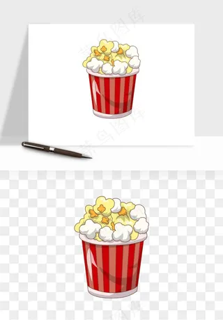 爆米花小吃png免抠