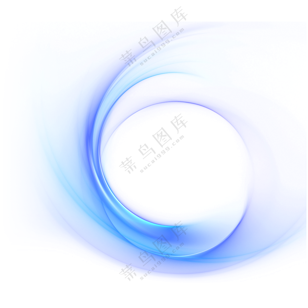 蓝色光效光环免抠图