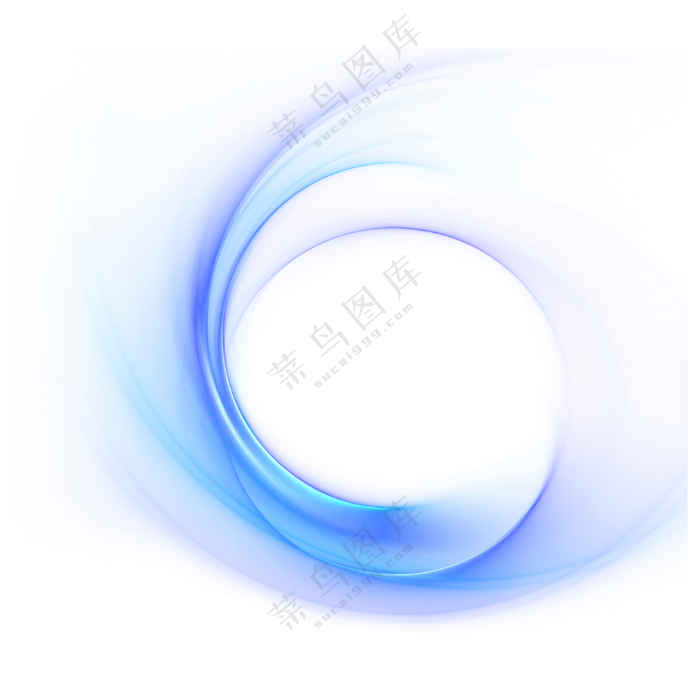 蓝色光效光环免抠图