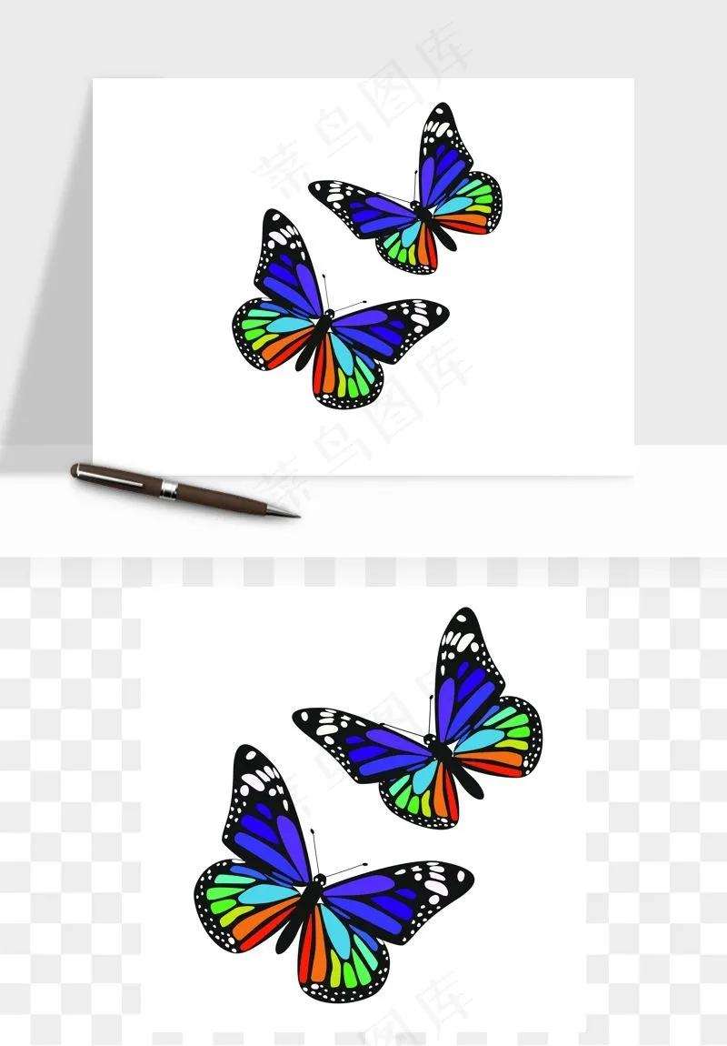 蝴蝶昆虫矢量png免抠