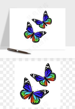 蝴蝶昆虫矢量png免抠