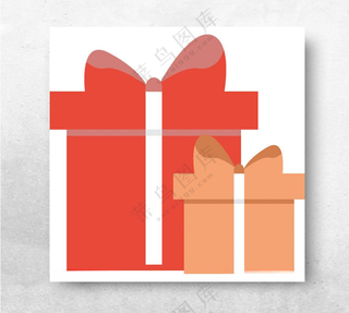 喜庆淘宝电商美工促销海报礼品盒新年礼品盒图标