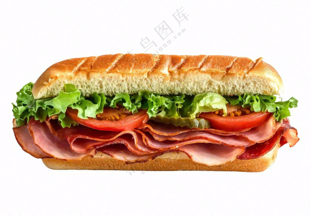 三明治汉堡摄影图免抠
