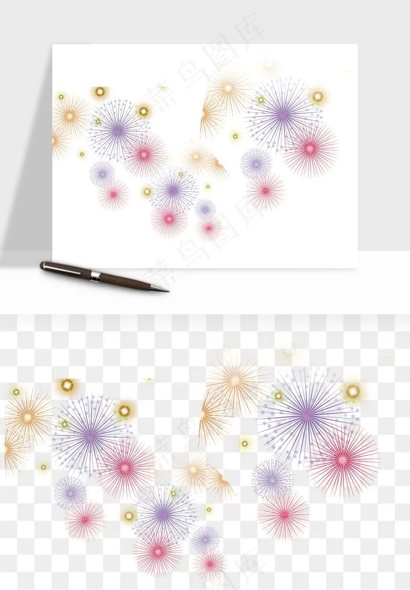 卡通烟花烟火礼花png免抠