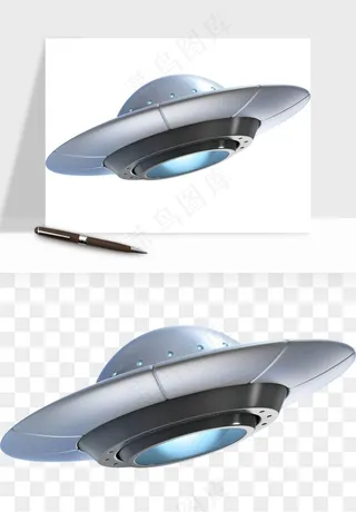 立体飞碟UFO外星人飞船png免抠