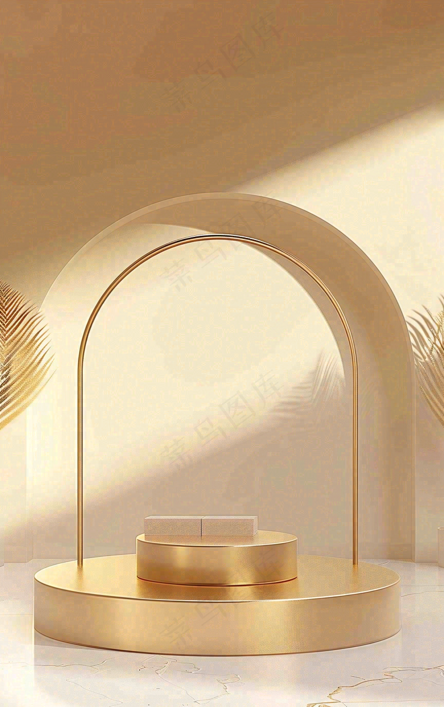 美妆护肤3d展台清新背景