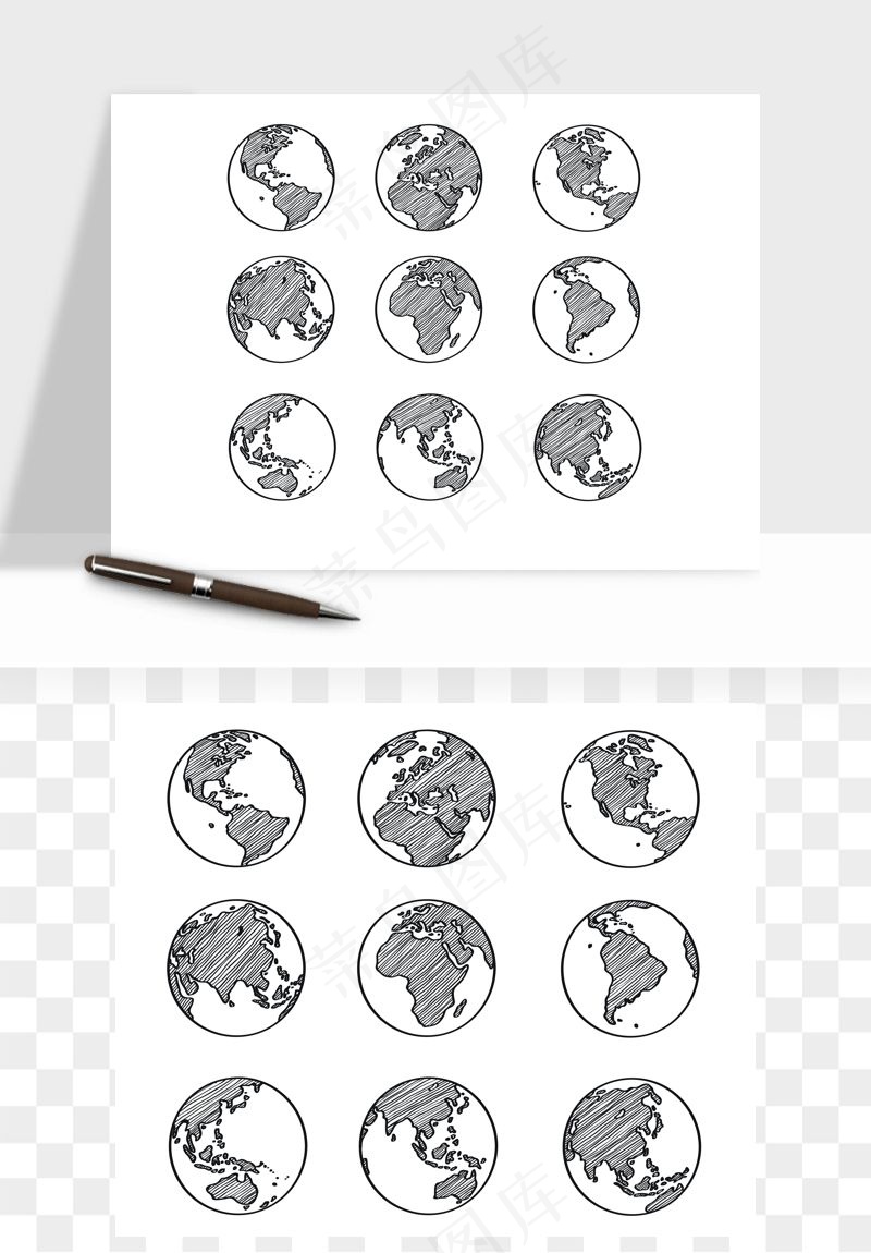 科技地球点线矢量png免抠